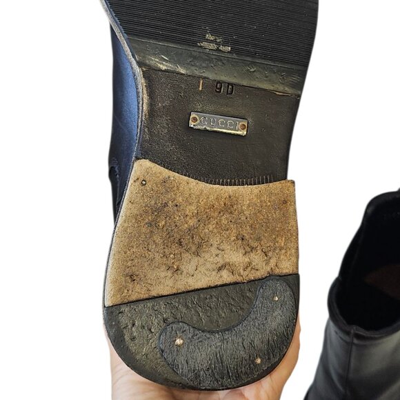 Gucci Mens Chelsea Leather Boots, Black, Slip On, Fall, Quiet Luxury, Size 9 D - Picture 10 of 14